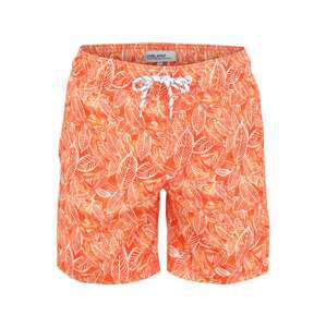 BLEND Plavecké šortky  tmavooranžová / oranžová / biela