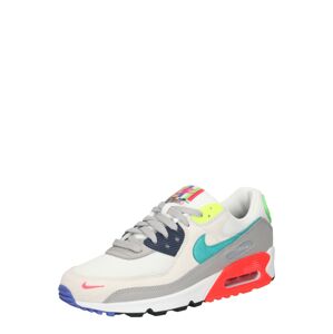 Nike Sportswear Nízke tenisky 'Air Max 90'  sivá / tyrkysová / námornícka modrá / krémová / neónovo žltá