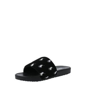 POLO RALPH LAUREN Otvorená obuv 'Gansett'  čierna / biela