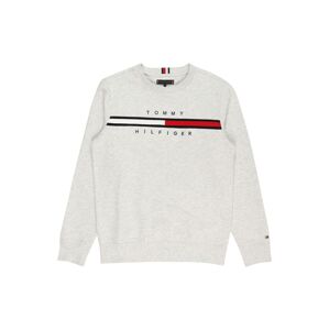 TOMMY HILFIGER Mikina  sivá melírovaná / čierna / červená / biela