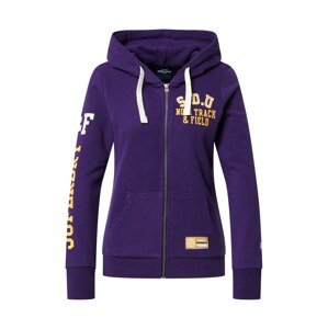 Superdry Tepláková bunda 'COLLEGIATE ATHLETIC'  tmavofialová / zlatá žltá / biela