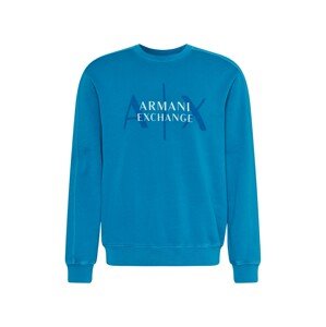 ARMANI EXCHANGE Mikina  tyrkysová / tmavomodrá / biela