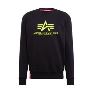 ALPHA INDUSTRIES Mikina  neónovo žltá / čierna