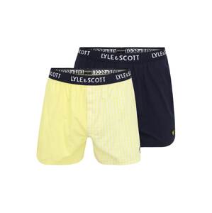 Lyle & Scott Boxerky 'FOSTER'  svetložltá / tmavomodrá / biela / zlatá žltá