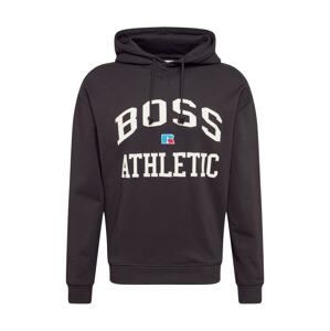 BOSS Casual Mikina 'Safa Russell Athletic'  čierna / biela / modrá / červená