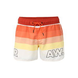 G-Star RAW Plavecké šortky 'Carnic'  biela / oranžová / žltá / červená