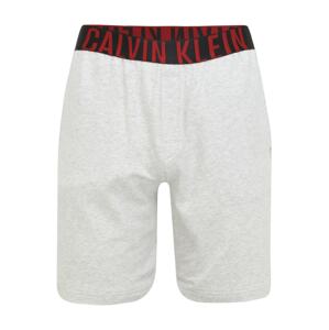 Calvin Klein Underwear Pyžamové nohavice  sivá melírovaná / čierna / červená