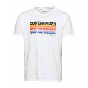 Lindbergh T-Shirt 'Copenhagen'  biela / tmavomodrá / žltá / oranžová