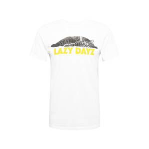 DEDICATED. Tričko 'Stockholm Lazy Dayz'  biela / žltá / sivá