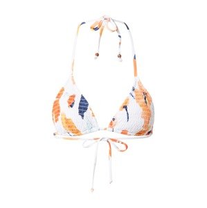 Seafolly Bikinový top 'Shirred Slide'  biela / námornícka modrá / oranžová