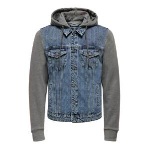 Only & Sons Prechodná bunda  sivá melírovaná / modrá denim