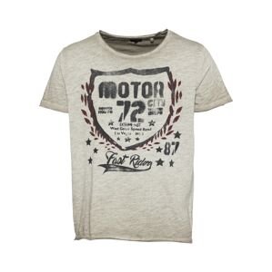 Key Largo T-Shirt 'MOTOR CITY'  kaki / čierna / vínovo červená