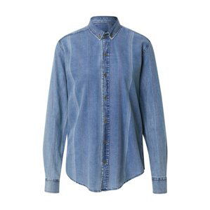 Trendyol Bluse  modrá denim / biela / fialová