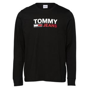 Tommy Jeans Tričko  čierna / námornícka modrá / biela / ohnivo červená