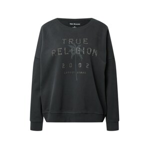 True Religion Mikina 'BOXY CREW NECK SWEAT PALM TREE'  modrá / sivá