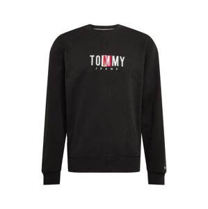 Tommy Jeans Mikina 'Timeless'  čierna / biela / svetločervená