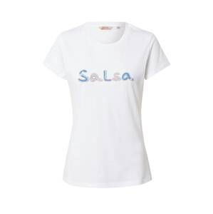 Salsa Jeans Tričko  nebesky modrá / ružová / strieborná / šedobiela