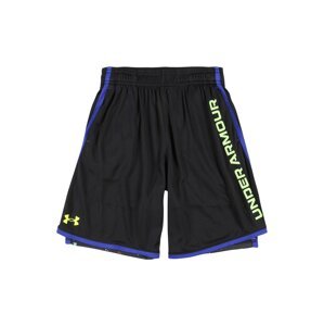 UNDER ARMOUR Športové nohavice 'Stunt 3.0 PRTD'  čierna / neónovo zelená / kráľovská modrá