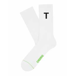 CHEERIO* Ponožky 'Alphabest T'  biela / čierna / zelená