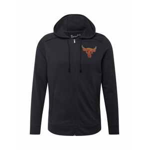 UNDER ARMOUR Športová mikina so zipsom 'Pjt Rock'  čierna / biela / oranžová / červená