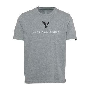 American Eagle Tričko  biela / sivá melírovaná / čierna