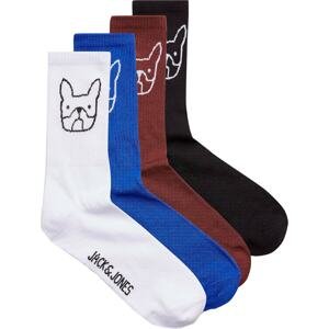 Jack & Jones Junior Ponožky  šedobiela / modrá / čierna / hnedá
