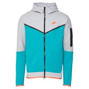 Nike Sportswear Tepláková bunda  svetlosivá / vodová / oranžová