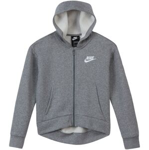 Nike Sportswear Tepláková bunda  sivá melírovaná / biela