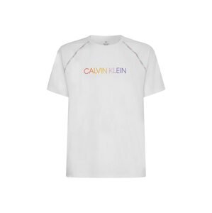 Calvin Klein Performance Funkčné tričko 'Pride'  biela / neónovo fialová / orchideová / mandarínková / svetločervená