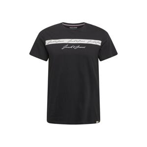 JACK & JONES T-Shirt 'HENRY'  čierna / biela