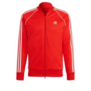 ADIDAS ORIGINALS Tepláková bunda  biela / oranžovo červená