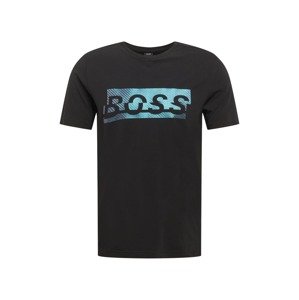 BOSS ATHLEISURE Tričko  čierna / svetlomodrá