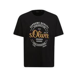 s.Oliver Red Label Big & Tall Tričko  čierna / žltá / biela