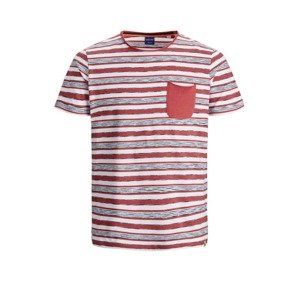 JACK & JONES Tričko 'Malibu'  červená / rosé / vodová / tmavomodrá