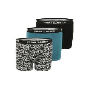 Urban Classics Boxershorts  čierna / modrosivá / biela