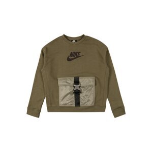 Nike Sportswear Mikina  tmavohnedá / olivová / čierna