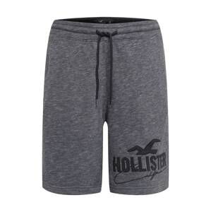 HOLLISTER Nohavice  sivá melírovaná / čierna