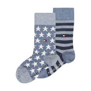 TOMMY HILFIGER Ponožky  modrosivá / biela / svetlomodrá