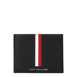 TOMMY HILFIGER Peňaženka  čierna / biela / ohnivo červená / námornícka modrá