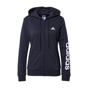 ADIDAS SPORTSWEAR Športová mikina so zipsom 'Essentials Logo '  tmavomodrá / biela