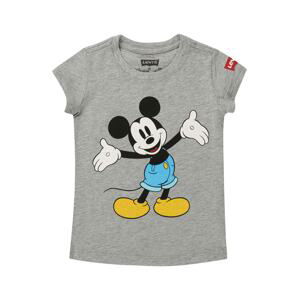 LEVI'S Tričko 'HAPPY MICKEY'  sivá melírovaná / čierna / biela / žltá / svetlomodrá