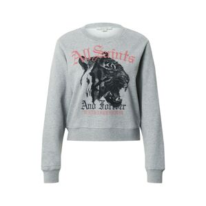 AllSaints Sweatshirt 'Tessa'  sivá melírovaná / čierna / červená