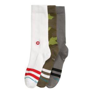 Stance Športové ponožky 'The Og'  sivá / olivová / svetlozelená / biela