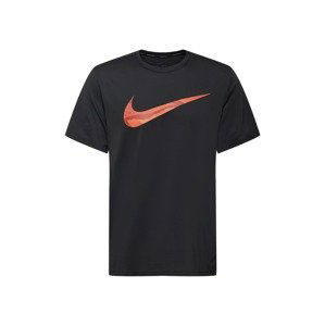 NIKE Funkčné tričko  čierna / oranžovo červená / tmavočervená