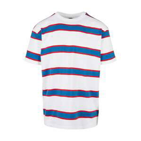 Urban Classics Plus Size T-Shirt  biela / červená / nebesky modrá