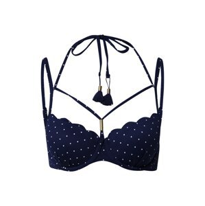 Hunkemöller Bikinový top  námornícka modrá / biela