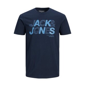 JACK & JONES Tričko 'Wire'  námornícka modrá / svetlomodrá