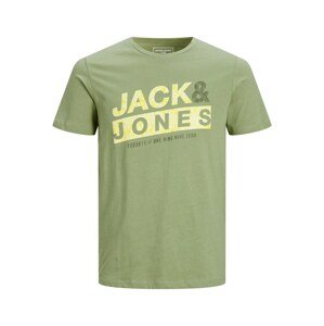 JACK & JONES Tričko 'Liquid'  jablková / žltá / olivová