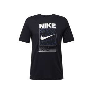 NIKE Funkčné tričko  čierna / biela / modrá