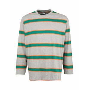 Urban Classics Plus Size Shirt  svetlosivá / oranžová / zelená